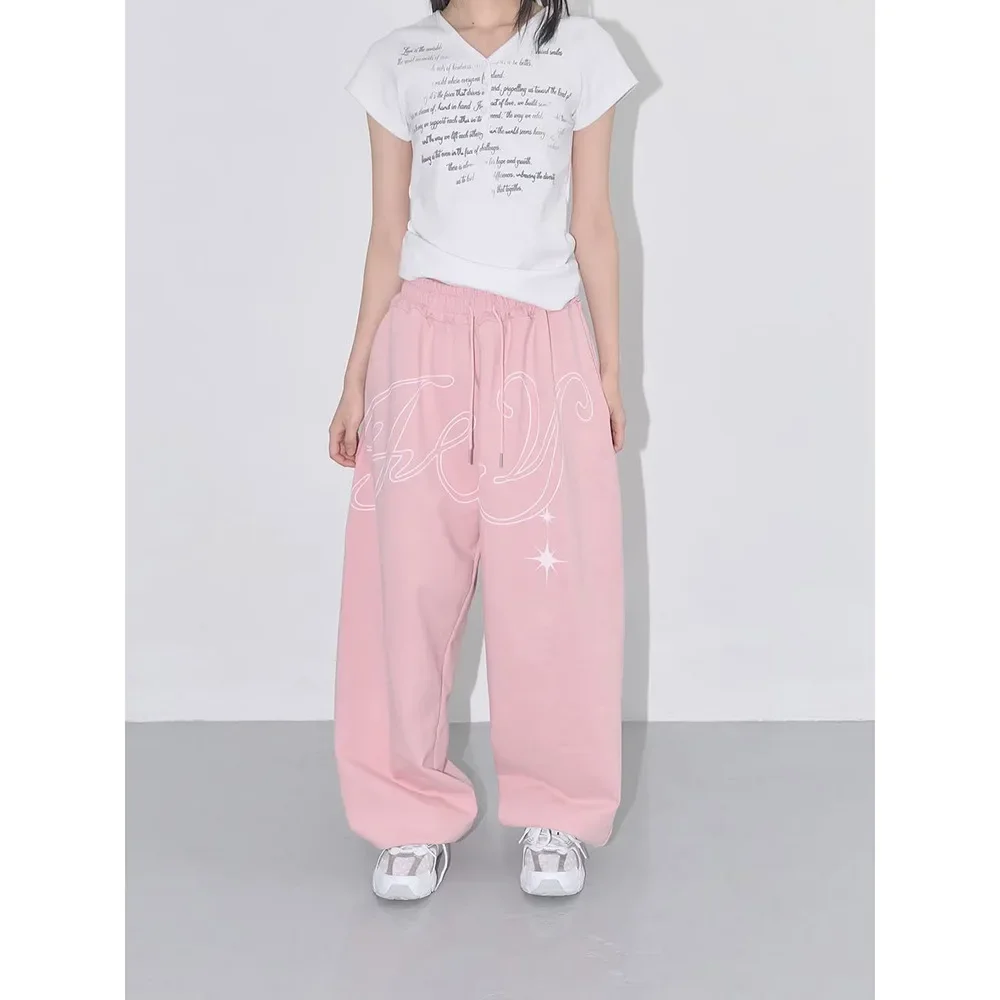 فضفاض المرأة الهيب هوب السراويل الصيف نمط جديد النمط الأمريكي كلينفيت مستقيم الساق السراويل الطويلة العصرية شارع العليا الموضة #4