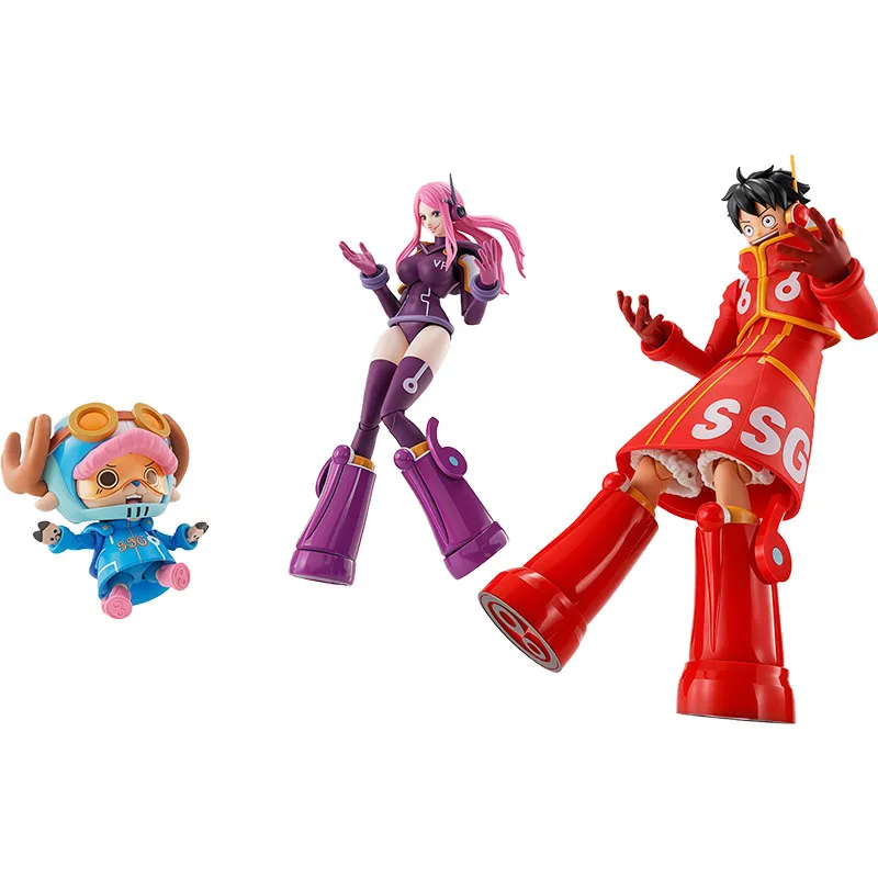 バンダイ純正 S.H.Figuarts アニメフィギュア ワンピース ジュエリー ボニー&モンキー·D·ルフィ&トニー トニー チョッパー アクションフィギュア おもちゃ 男の子向け