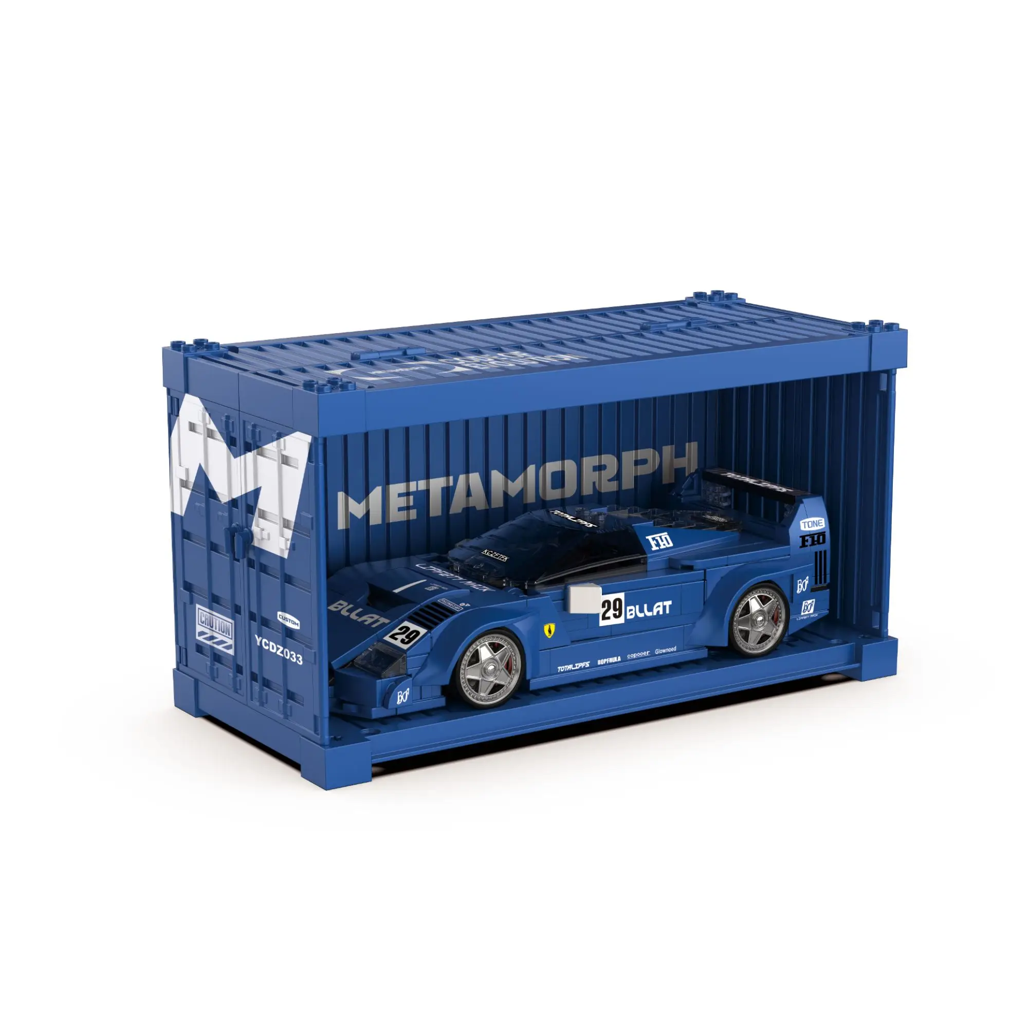 Racer Bausteine Technik 8-Stud Breites Auto-Modell Bausteine MOC YC-DZ033 Custom Tuning Fahrzeug Sammlerstück Spielzeug Geschenkset mit Box