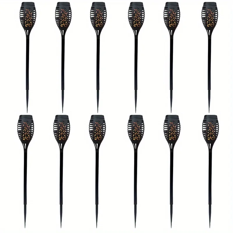NONE 12led solar flackern licht licht wasserdichte garten dekoration outdoor rasen weg hof terrassen fußlampe 3
