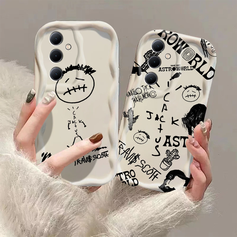 Luxury Travis Scott Cactus Jack 3D Wave Case For Xiaomi Mi 14 12 12T 11 Lite Poco M6 X6 X5 X4 M3 Pro 4G 5G Soft Silicone Cover