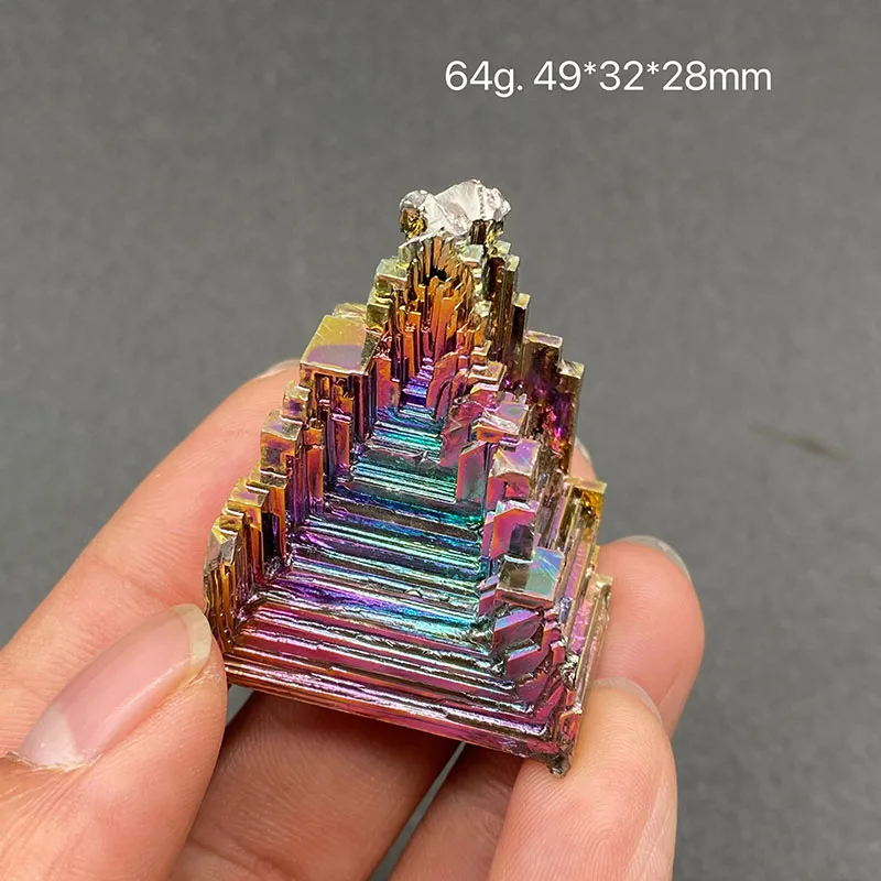 Bismuth ore with colorful radiance  raw stone mineral specimen healing crystal gem collection