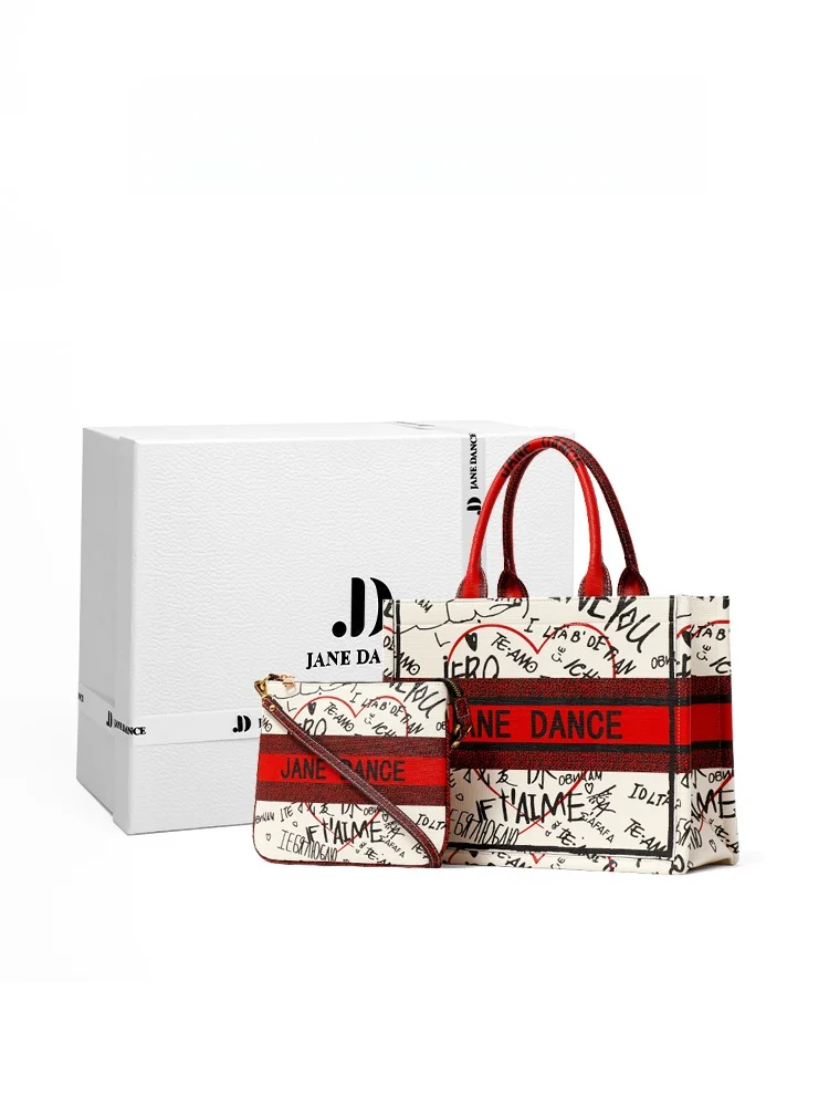 

Red Love Heart Wedding Bag Women's Tote Mother-Child Bag Luxury High-End JaneDance New 2026 Handbag Gift for Women