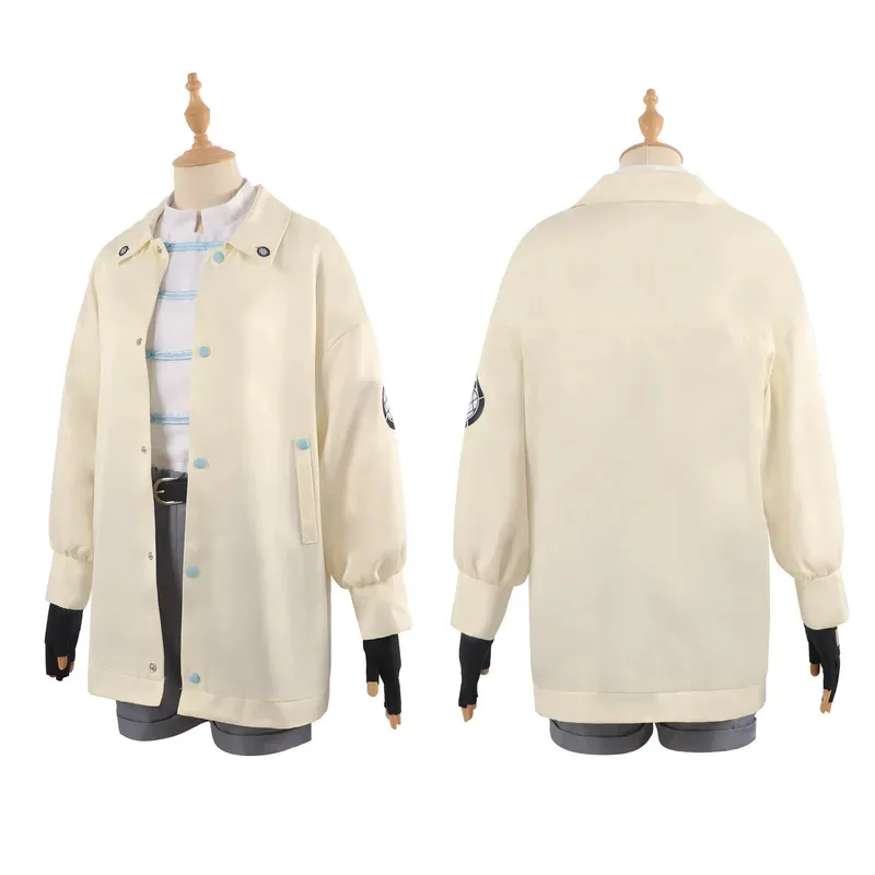 dd12 أنيمي تريجون التدافع ميريل ستريفي كوستوم تأثيري سترة واقية قصيرة معطف موحد القرط قبعة هالوين حفلة أنيمي مجموعة