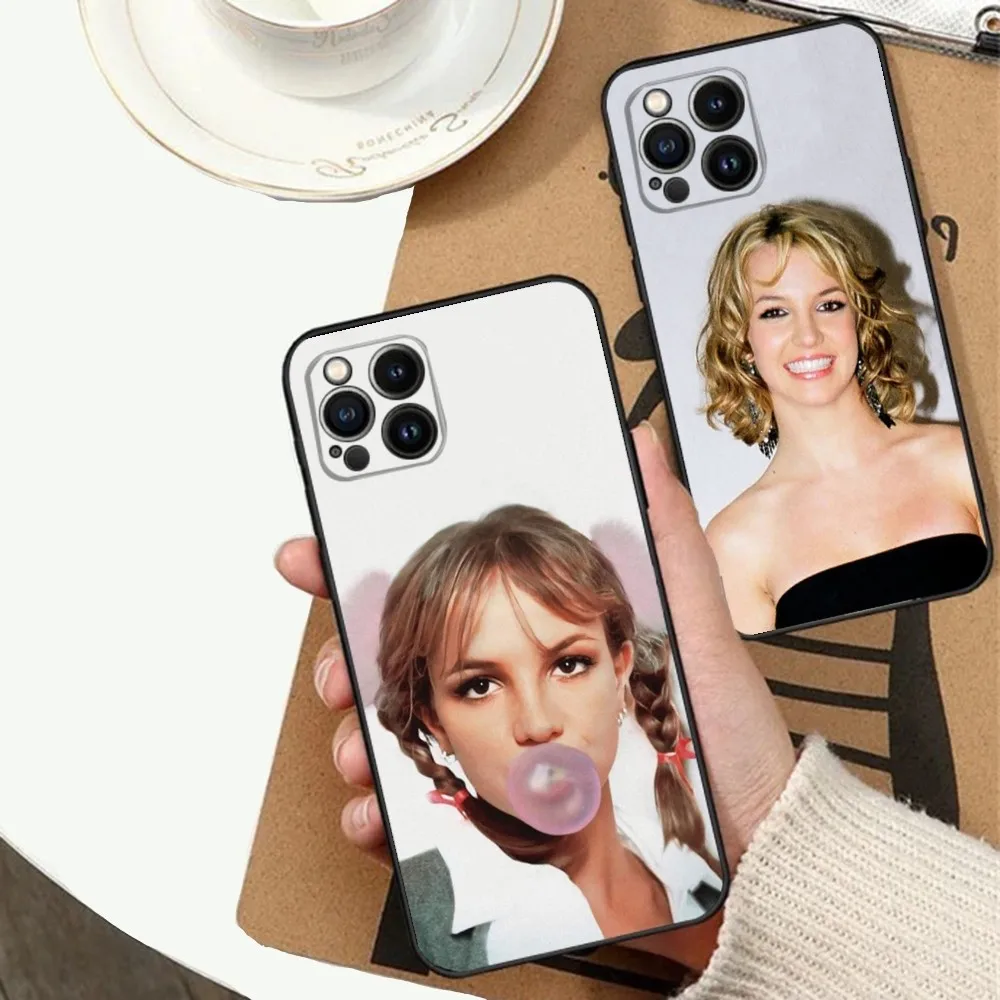 B-Britney Spears Singer Phone Case For Apple iPhone 15,14,13,12,11,XS,XR,X,8,7,Pro,Max,Plus,mini Silicone Black Cover