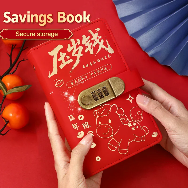 

Папка для накоплений с кодовым замком, 100 конвертов, для челленджей по накоплению денег, многоразовая портативная книга для сбора денег из ПУ-кожи