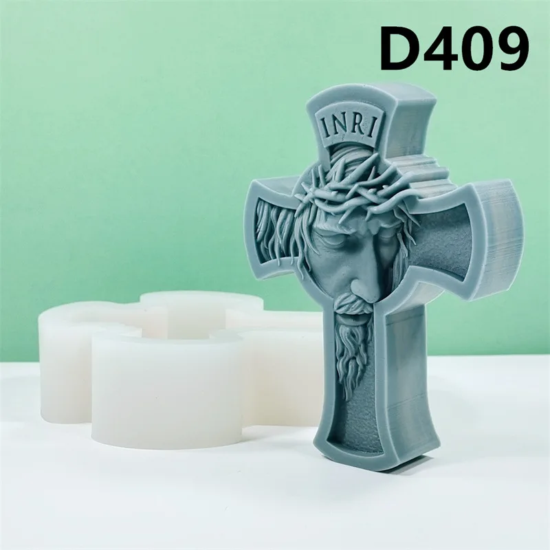 2D/3D Jesus Cross Statue Silicone Mold Jesus Kobe Candle Silicone Mold Candle Mould Greek Mythology resin mold  gypsum mould