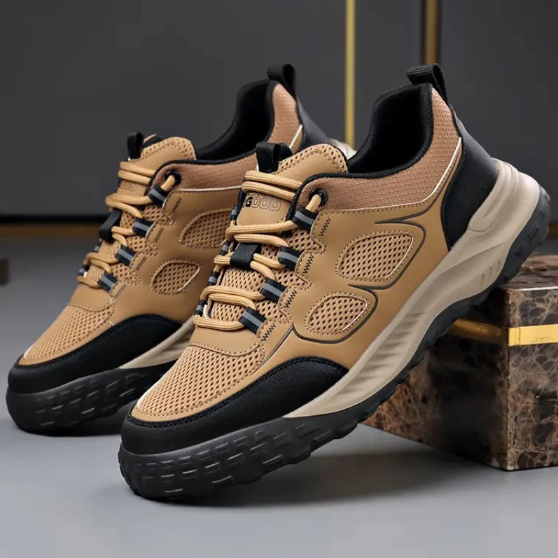 

Новинка 2026, мужская трендовая повседневная обувь для папы на толстой подошве, дышащая спортивная обувь, кроссовки с сеткой на мягкой подошве