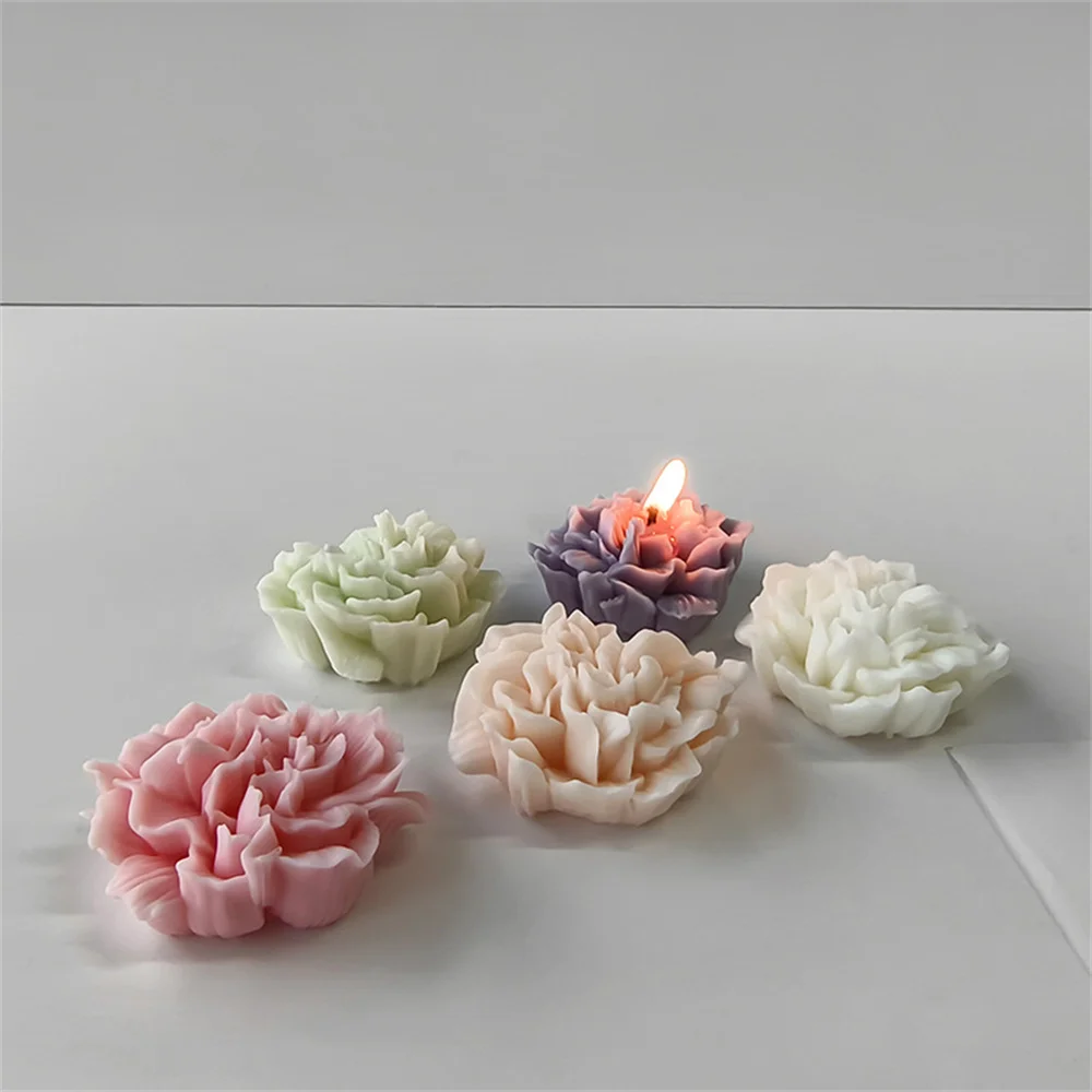 Flower Candle Silicone Mold 3D Carnation Silicone Candle Gypsum Set Handmade Wax Model Cake Baking Mold Craft Production