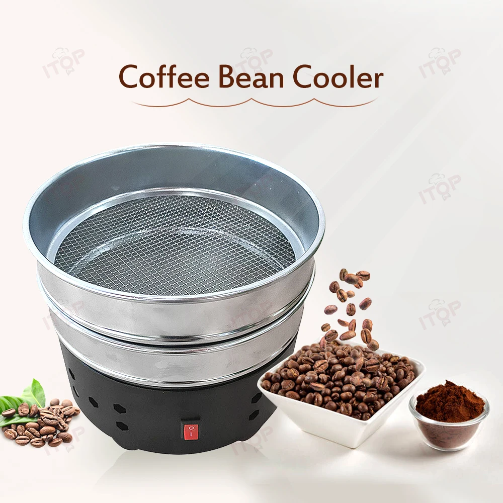 ITOP Coffee Bean Cooler 600g Roasted Coffee Beans Heat Exchanger Double Layer Stainless Steel Screen Mesh Rapid Heat Dissipation