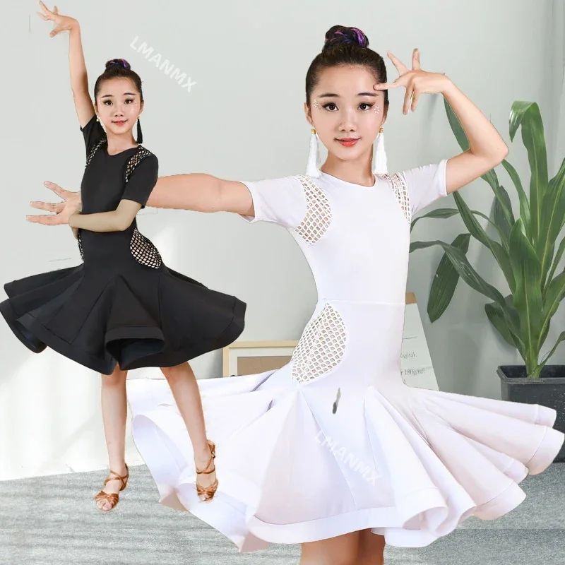 

Latin dance clothing children's new girls short sleeve dance dress children's training dress professional competition costume
