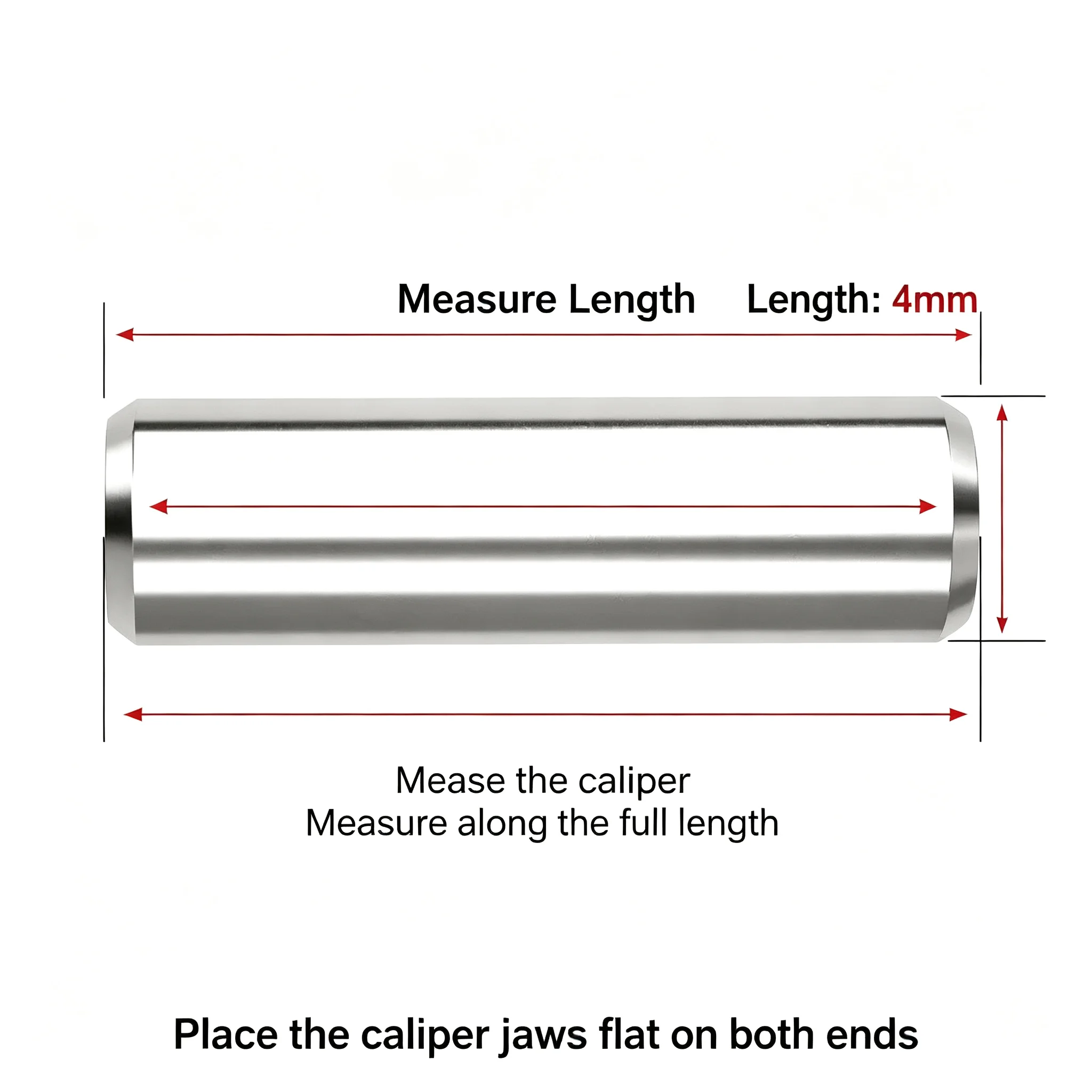 5-100pcs Diameter 4mm 5mm Solid 304 Stainless Steel Flat Head Cylindrical Pin Locating Dowel Length 5-100mm