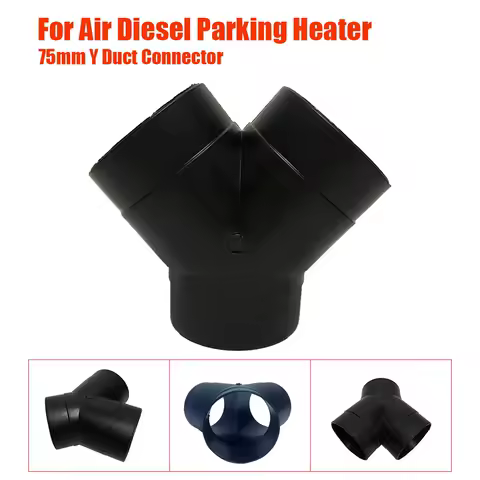 75mm Air Vent Outlet Diesel Parking Heater Ducting Y Piece Elbow Bend Pipe Exhaust Connector For Car Truck Caravan Camper