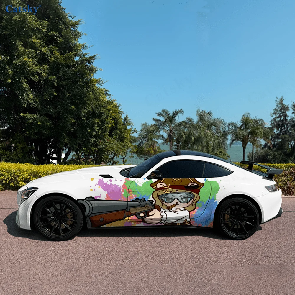 Goggles Lion Captain Color Car Vinyl Wraps Decal Self-adhesive PVC Sticker Suitable for Trucks SUV Decor Auto Accessories Gift