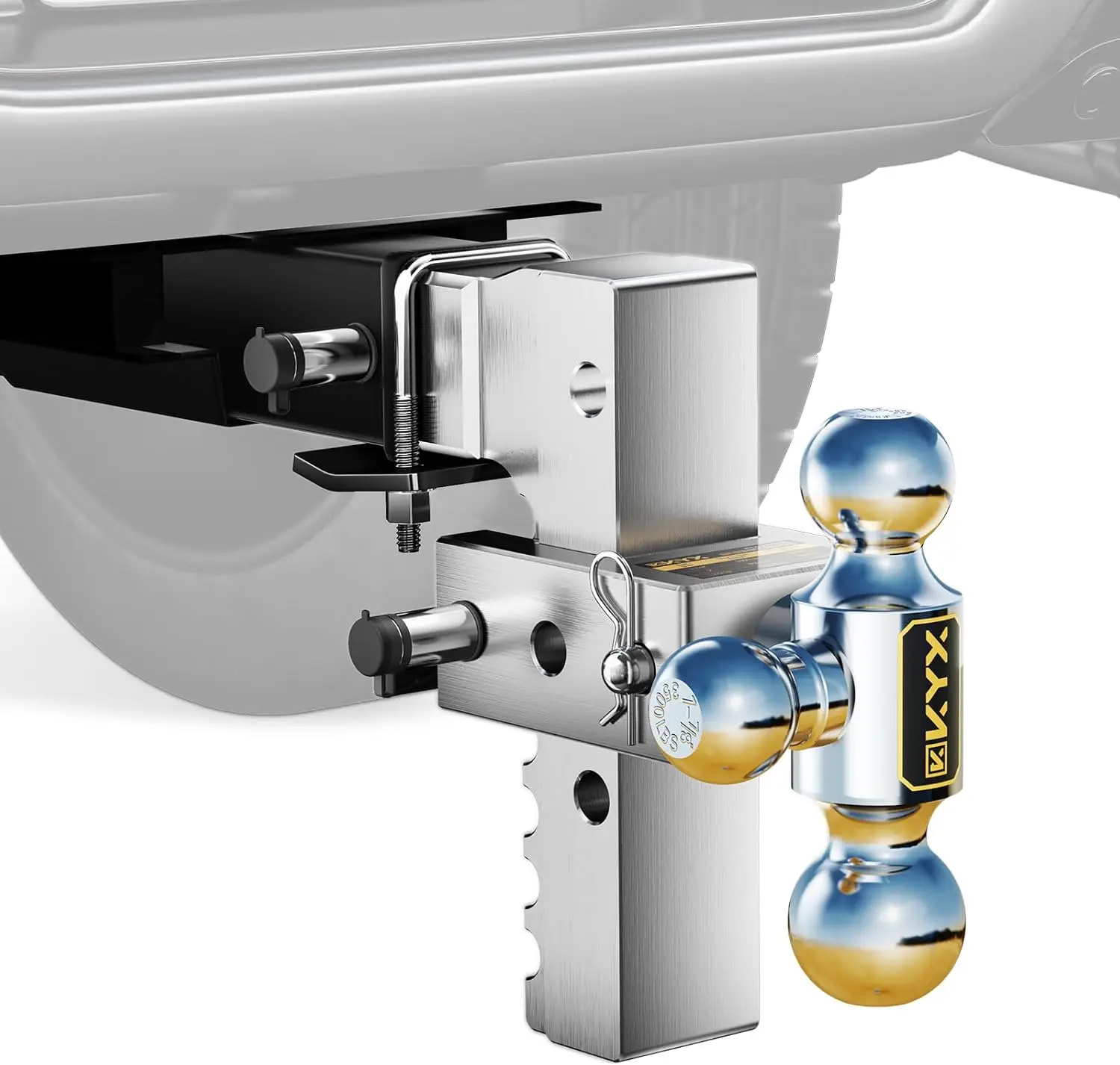 

Алюминиевый регулируемый сцеп для прицепа, подходит для 2,5-дюймового приемника, 8-дюймового сцепного устройства, 18500 фунтов GTW, нержавеющая конструкция и шумоподавление