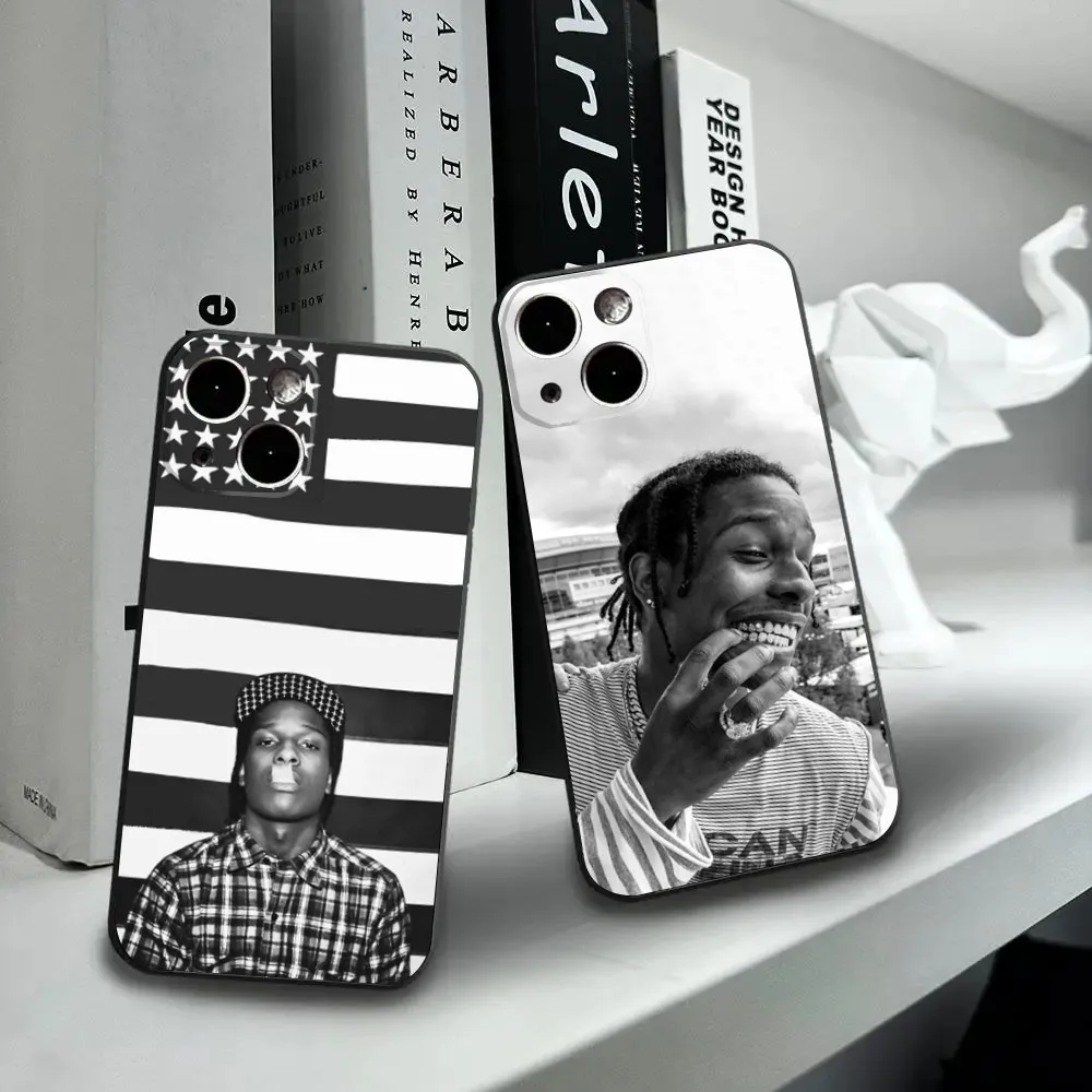 A-ASAP Rocky Rapper Phone Case For iPhone16,15,14,13,12 Mini 11 Pro XR,X,XS,MAX 7,8 Plus Silicone Cover Soft Black