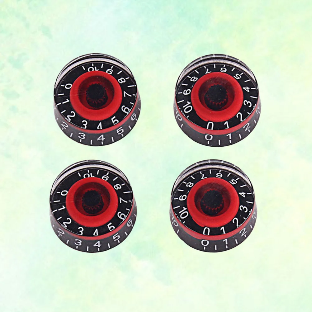 

4pcs GD17A Acrylic Effect Pedal Control Amplifier Knobs for Electric Guitar Bass (Black and Red) amp effect pedal