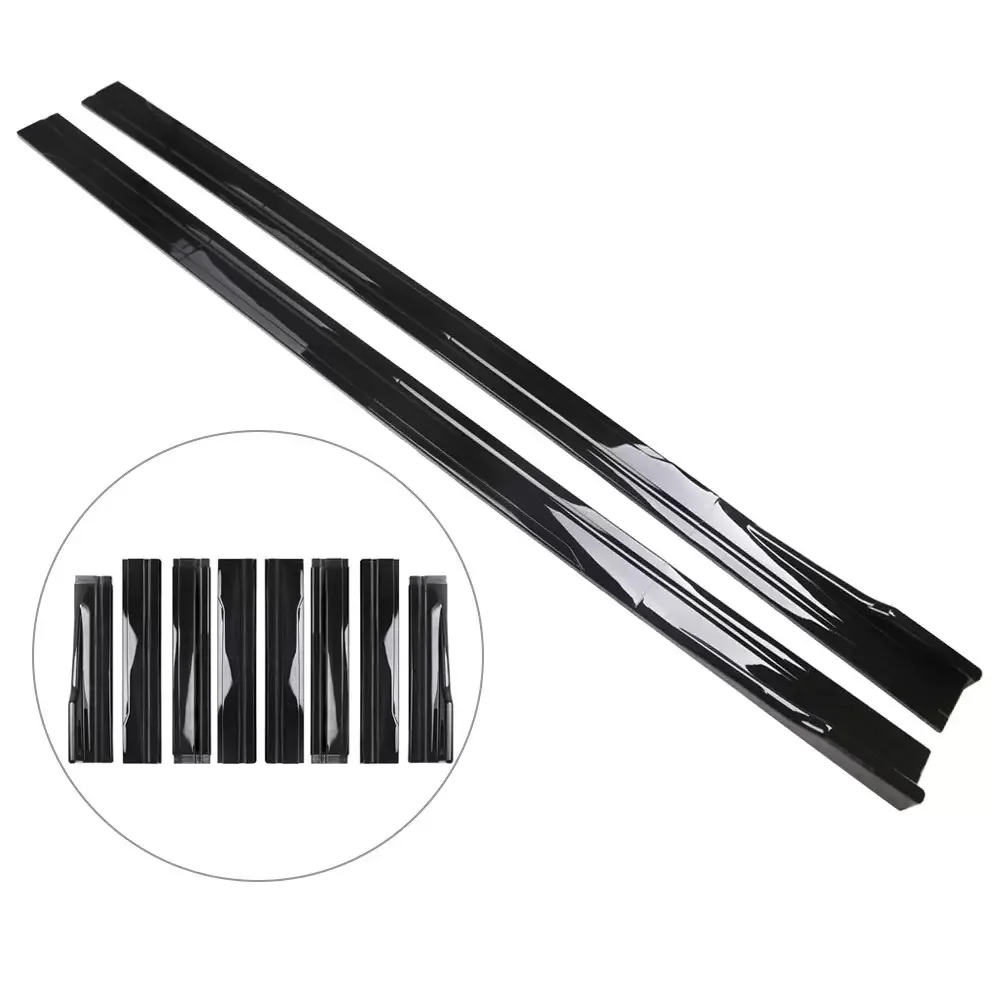 8PCS 2m/2.2m Universal Side Skirt Extension Rocker Plate Lip Separator Bumper for Mercedes-Benz Tesla Model 3 Model Y Volkswagen