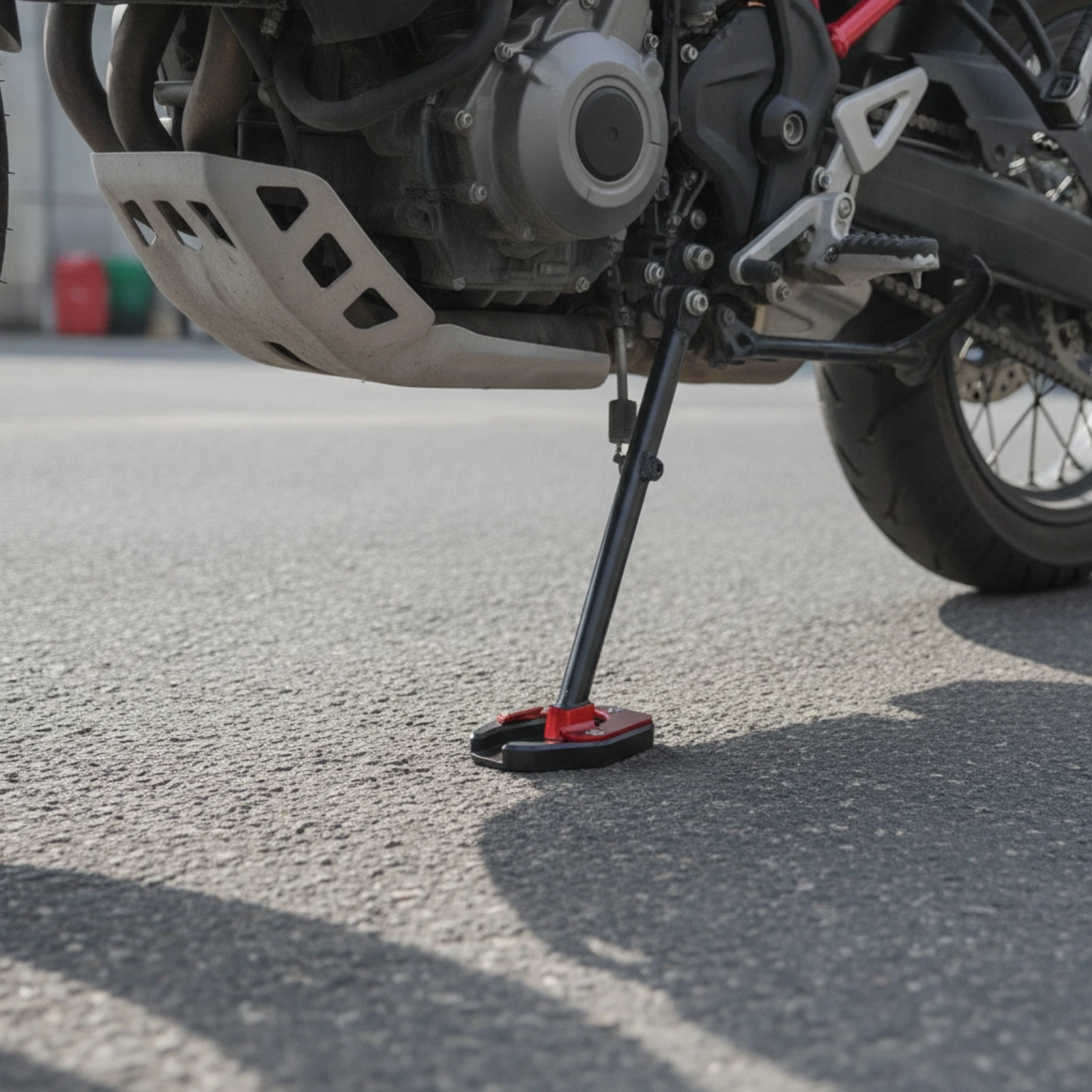 Side Stand Enlarger Sturdy Side Stand Foot Extension Kickstand Enlarger Plate Portable Motorcycle Kickstand Pad Lightweight view 3