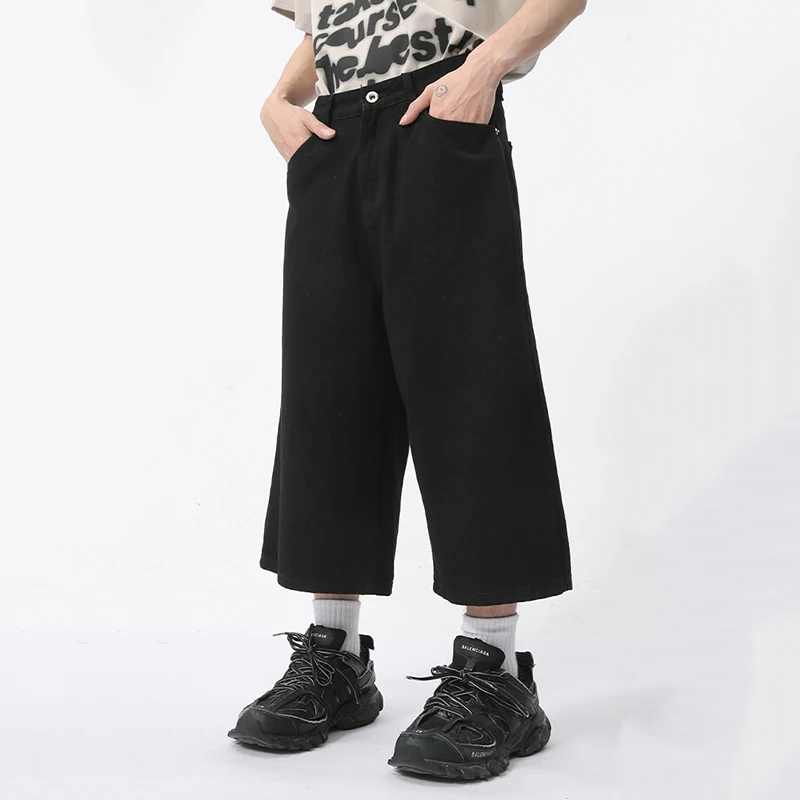 

Мужская одежда, новые модные мужские джерсы, летние новые американские свободные однотонные джинсовые шорты, мужские трендовые мешковатые штаны