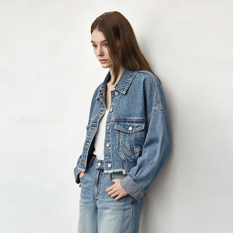 Женская джинсовая куртка Amii Minimalism 12611029