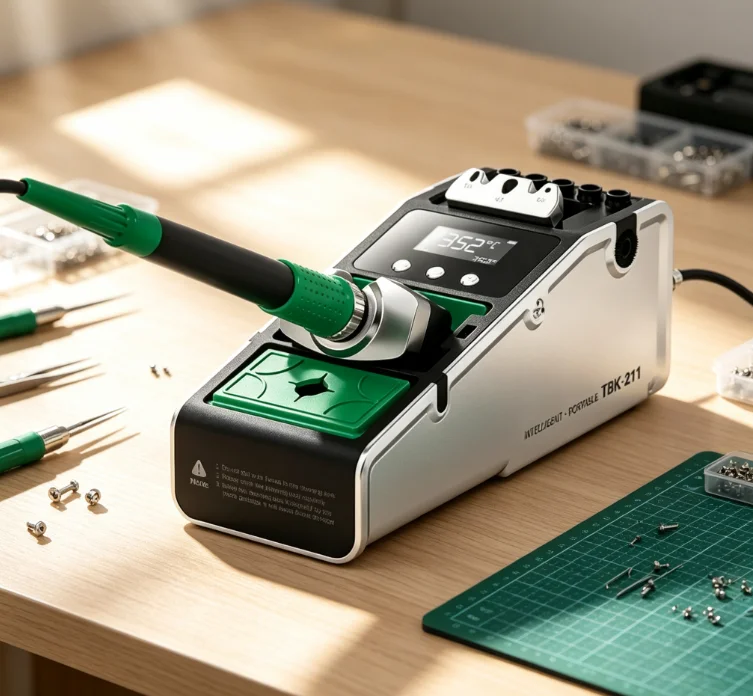 Soldering Iron Portable Cordless TBK211 60W 3-Second Heat Up 450°C Digital Temp Display Auto-Sleep Electron Repair Tool