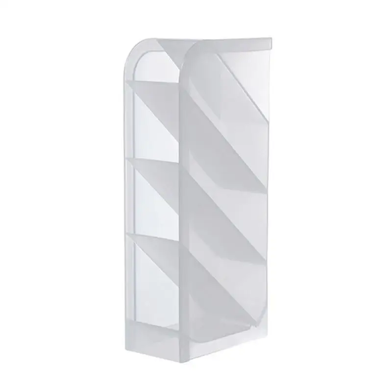 31BA Desktop 4-grid Clear Matte Pen Holder Makeup Brushes Holder for Home