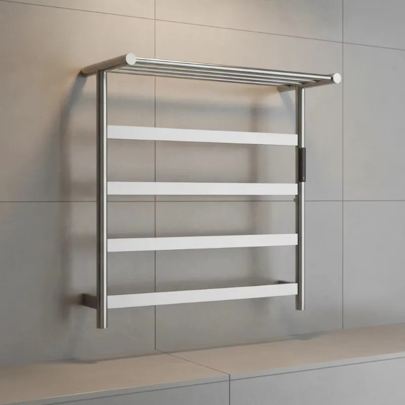 Bathroom Heated Towel Rack Stainless Steel Electric Towel Rails Wall Mounted Electric Towel Warmer Plug-in
