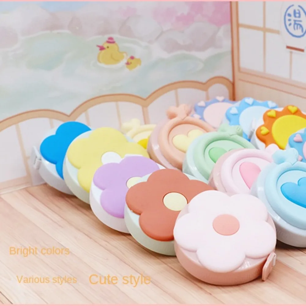 

Cartoon Portable Mini Tape Measure Retractable Flexible Cartoon Mini Tape Measure 1.5m Soft Flower Tape Measure Sewing Tools