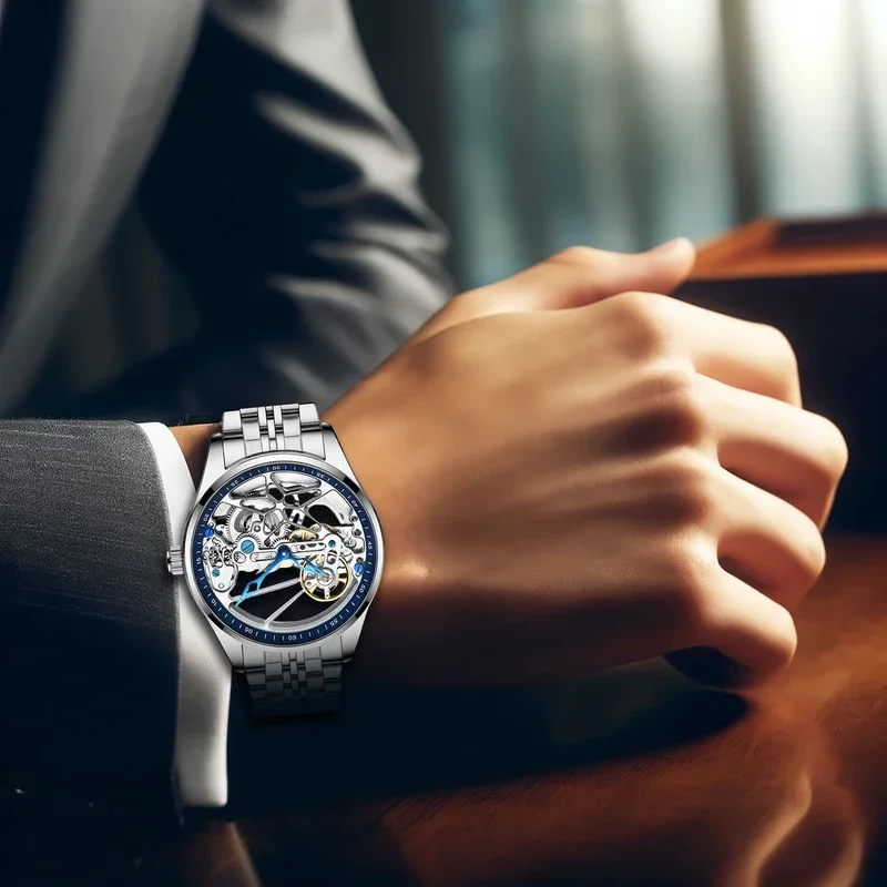 New Men's Watch Fashionable, Classic, Elegant, Handsome, Business Versatile, Novel and Simple Night Glow Mechanical Watch