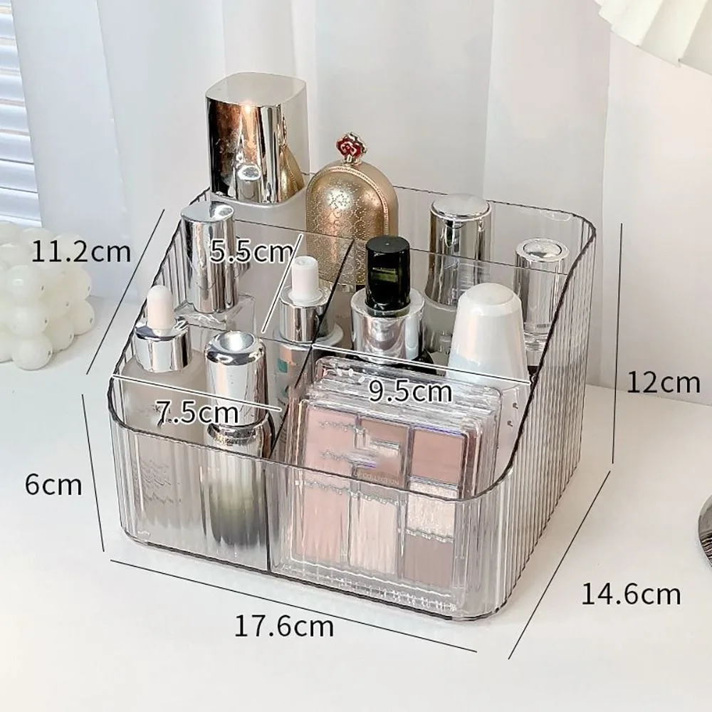 Transparent Makeup Organizer New 3/4-Slot Plastic Vanity Case Lightweight Washable Cosmetics Storage Rack