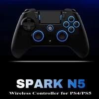 Control Inalámbrico Original QRD Spark N5 para PS5, PS4, PS3, IOS, Android, PC, Luces LED de 8 Colores, Efecto de Vibración, Gamepad para PS5