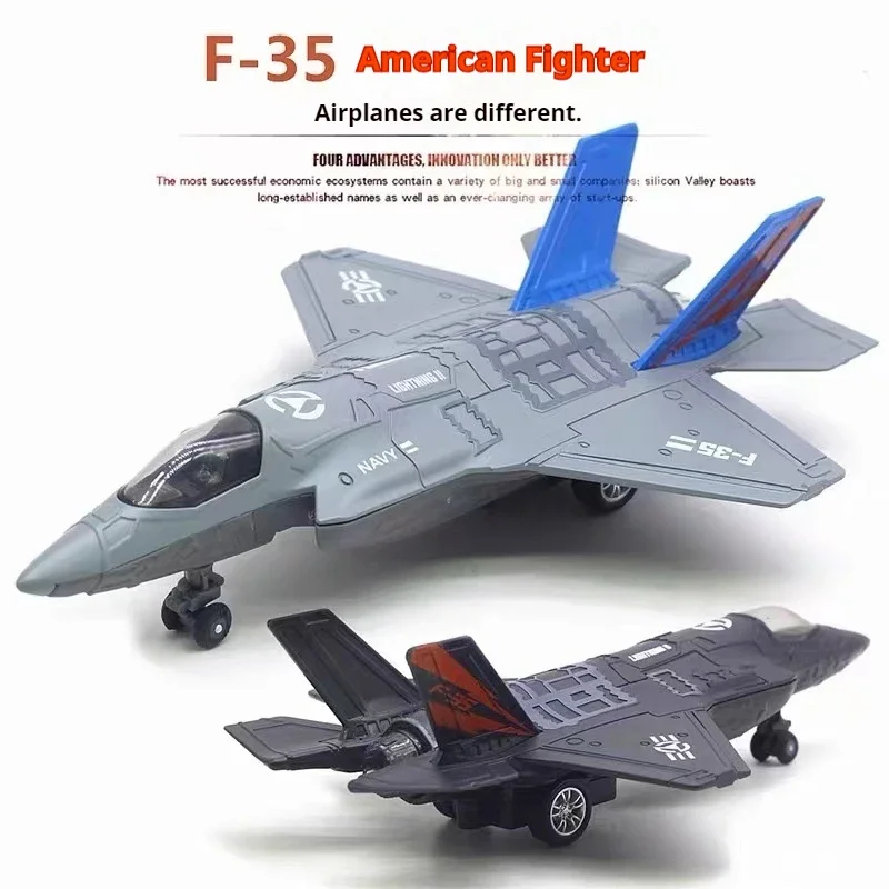 

F35A Fighter Model Simulation Aircraft Alloy Lightning US Carrier Aircraft Fighter Metal Military Model Decoration Air Force 1