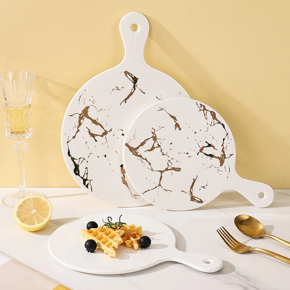 

Керамическое блюдо, поднос для сервировки еды, тарелка для стейка, украшение, ручка, многофункциональный домашний отель, вечеринка, шведский стол, декоративный десерт