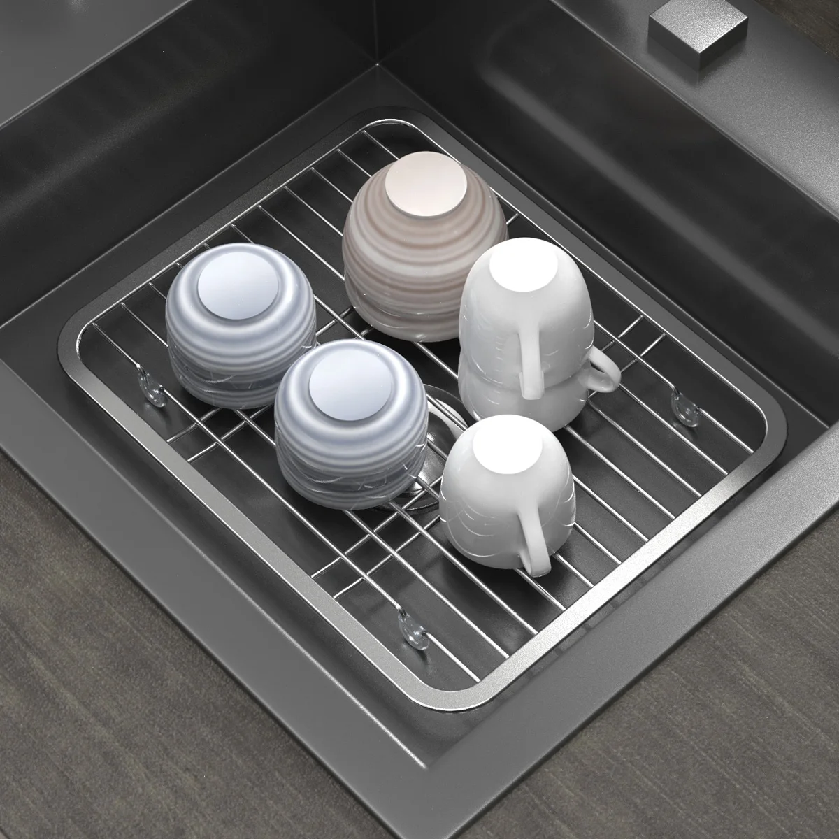 

1 Pc Stainless Steel Rectangular Pot Mat Kitchen Dining Table Anti Slip Insulation Mat Sink Drip Cup Mat Tray Rack