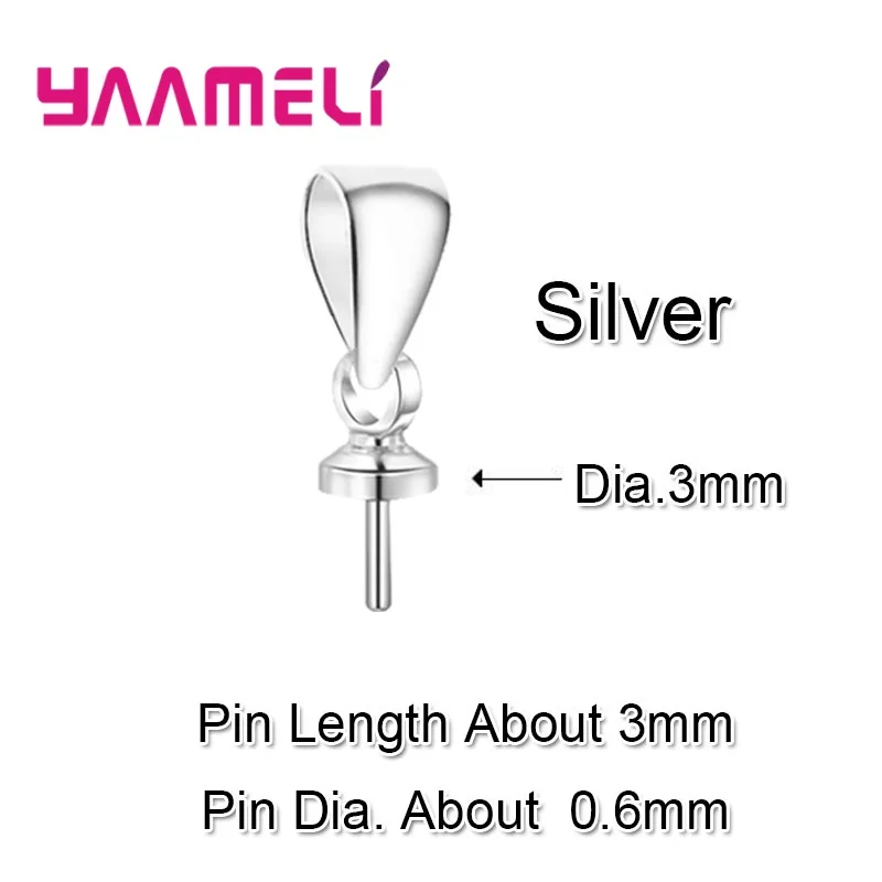 100 Stück 925 Sterling Silber Schrauböse Pin Bail Top gebohrte Perlen Endkappe für DIY Charm Anhänger Anschlüsse Schmuckherstellung – Detail 7