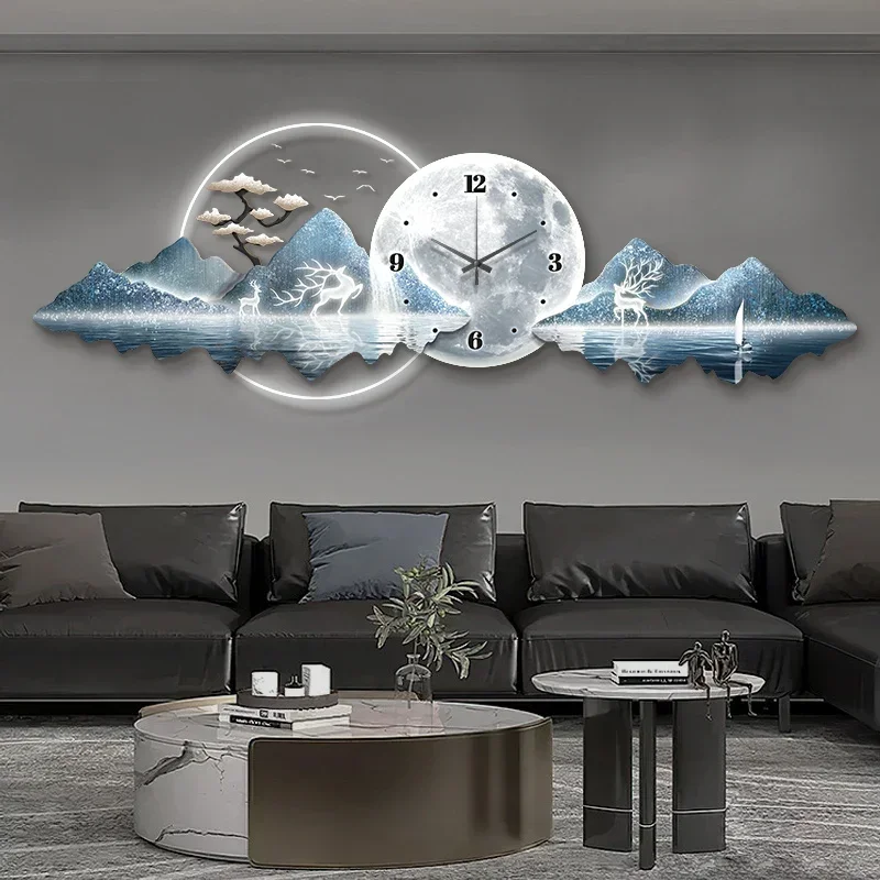 Chinese Style Minimalist Clock Wall Fashion Cartoon Restaurant Silent Wall Watch Creative Reloj De Pared Ornaments Home Decor