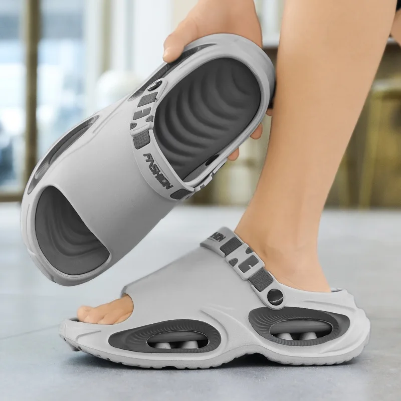 2026 Summer Men's Home Slippers Thick Sole Anti-Slip Casual Sandals One-Strap Beach Shoes