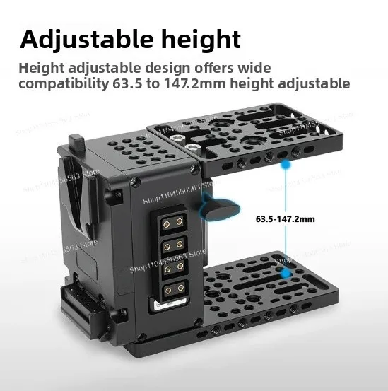 2.5-5.8inch Height-Adjustable Camera Cage Expansion Module, Top & Bottom Cheese Plates for FX3/FX30 Cameras