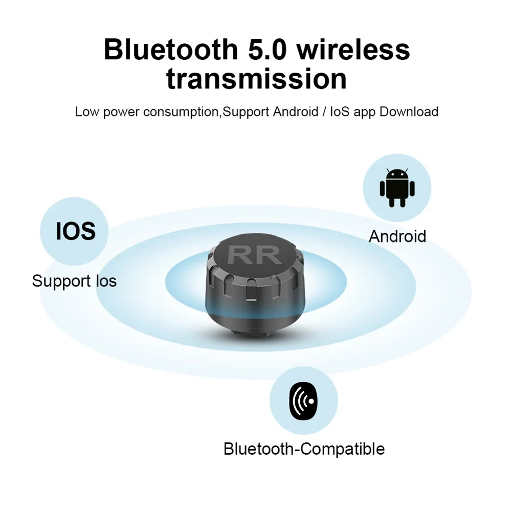 Bluetooth TPMS Sensor Motor Car Tire Pressure Monitor System External Sensors For IOS Android Mobile Phone Tyre Pressure Alarm