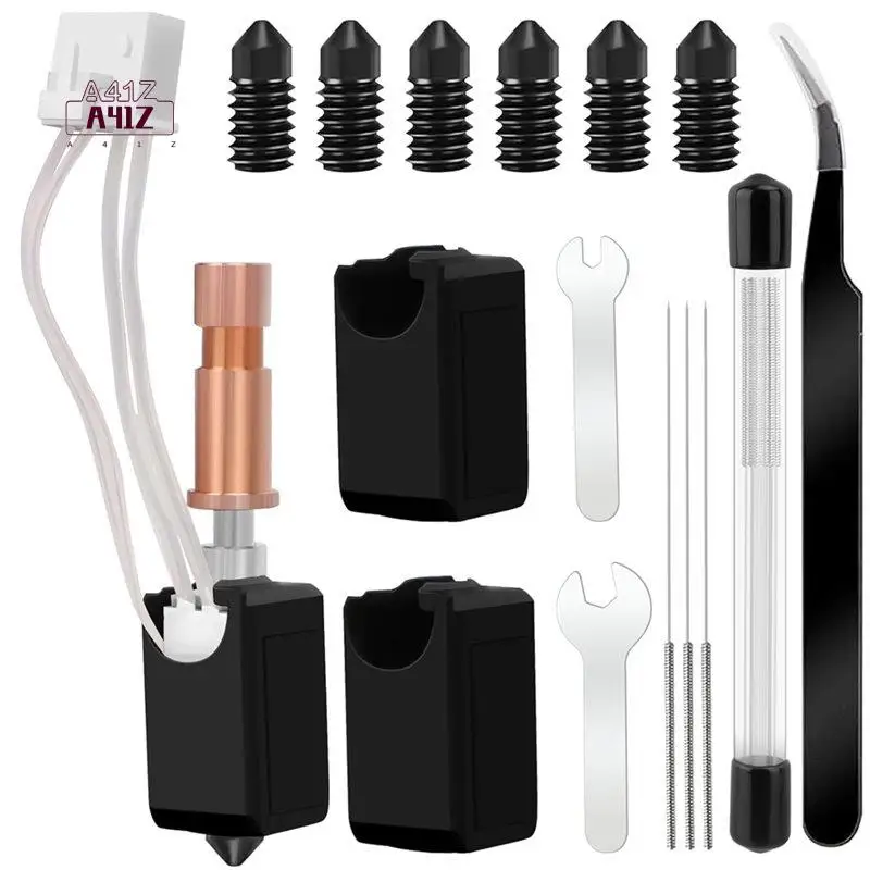 A41Z- Hotend S1 Combo Hotend 1 Hot End 6 Hardened Steel Nozzles And 2 Socks Compatible With S1/ S1 Combo 3D Printers
