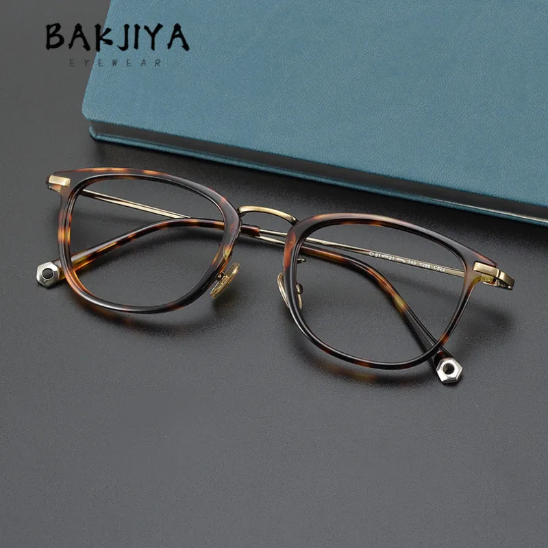 

Vintage Handmade Acetate Square Ultralight Pure Titanium Eyeglasses Frames Japanese Men Women Retro Myopia Glasses Frame Eyewear