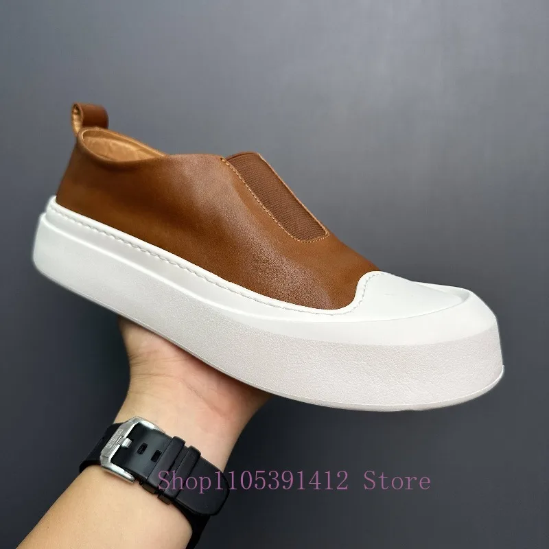 British-style Casual Shoes Men Flats Genuine Leather Retro Fashion Trendy Sneakers Breathable Comfortable Youth Skate Shoes