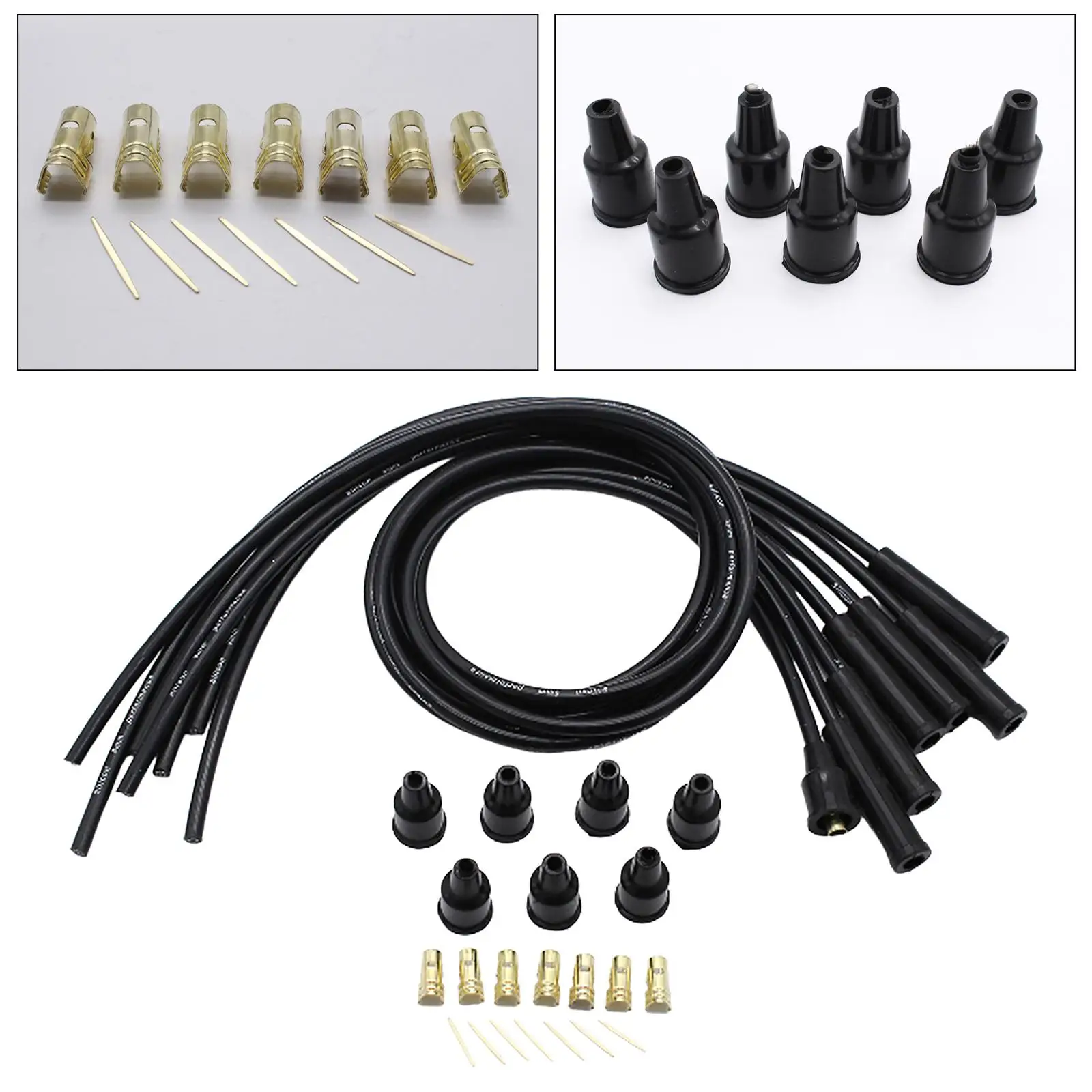 8mm Silicone HT Wires Professional Replaces Repair Parts Easy to Use Assembly Spark Plug Cables for 6 Cylinder Classic Cars