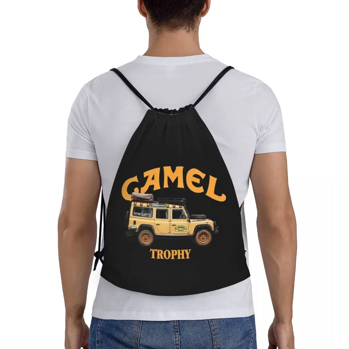 Custom Camel Trophy Defender 110 Drawstring Bag Women Men Lightweight Sports Gym Storage Backpack