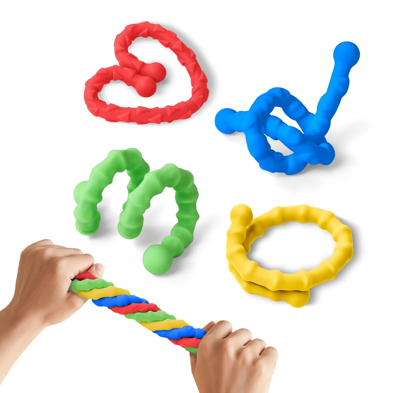 New Children Versatile Sensory Bracelet Toy Food Grade Silicone Grade Elastic Adjustable Decompression Stick Hand String Puzzle