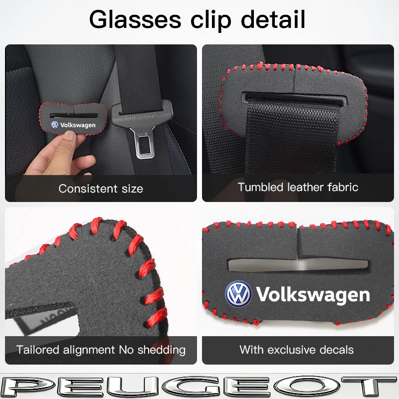 2 Stück Auto-Sicherheitsgurtschnallen-Schutzhüllen aus Wildleder für VW Golf Tiguan T-Roc Polo Passat ID.4 T-Cross ID.3 Taigo ID.7 – Detail 5