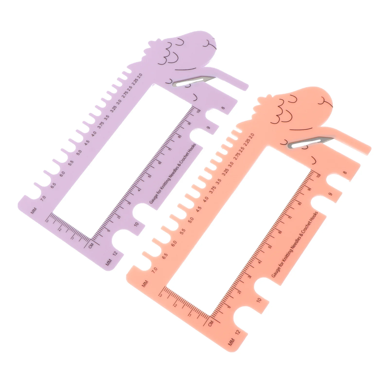 

2 Pcs Knitting Needle Sizer Tool Gauge Measuring Tools for Crochet and Needles