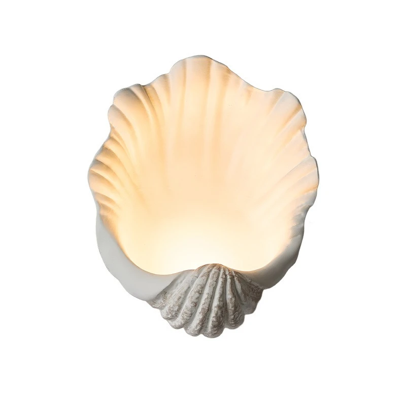 

French retro shell wall lamp living room sofa background wall decorative lamp