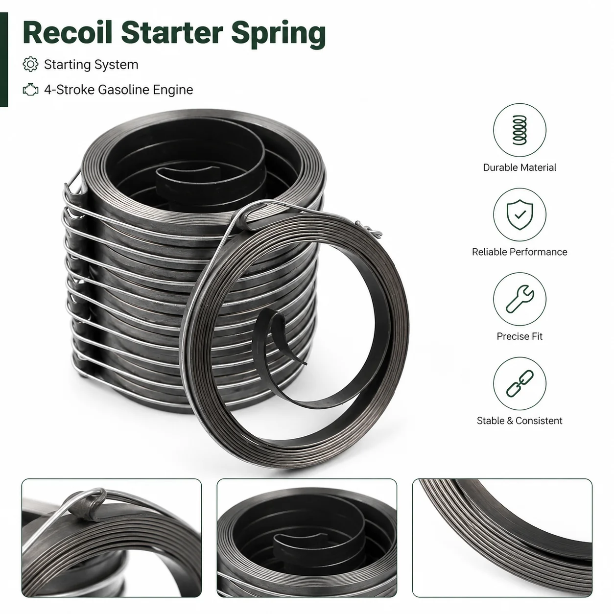 10pcs Recoil Pull Starter Spring For Honda GX200 GX160 GX120 168F 170F 5.5HP 6.5HP Engine Replacement Parts #28442-ZH8-003 view 4